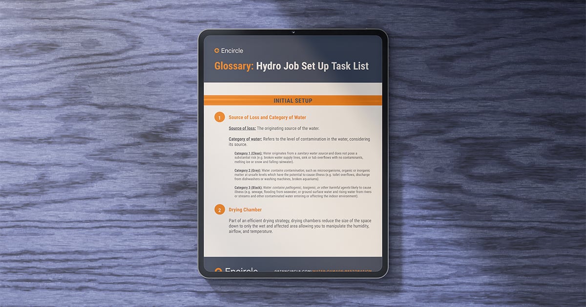 Glossary: Hydro Job Set Up Task List
