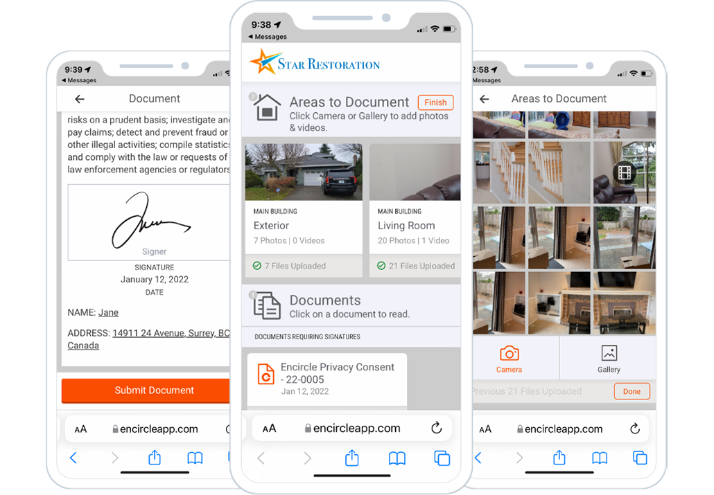 Encircle- Link - Remote document sign & customer photo, video