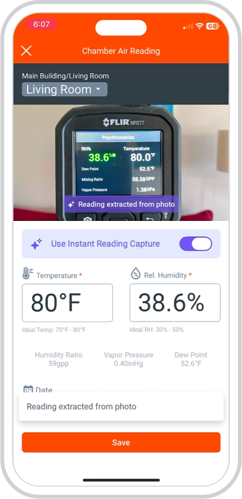 Readings screen preview